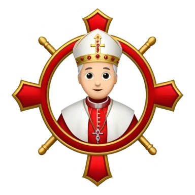 pope emblem red sticker