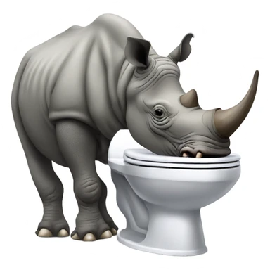 a rhino on the toilet sticker