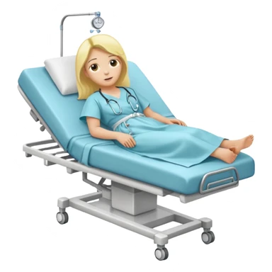 pessoa com a febre levemente amarela deitada em uma maca de hospital sticker