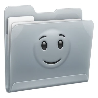 A **simple emoji-style icon** of a **frosted light-gray plastic folder** with **rounded corners**, **elastic string and button closure**, slightly translucent, clean front, subtle shading, and a **small tax/forms symbol** in one corner.
 sticker