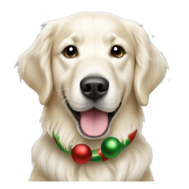 White golden retriever christmas sticker