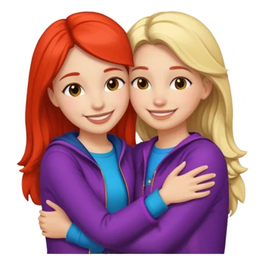 Girl hug a girl friend european bold sticker