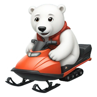Polar bear on snowmobile sticker