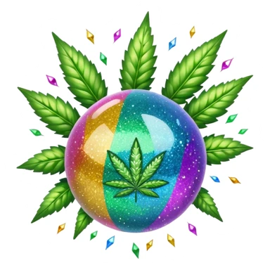 multicolor glitter bomb with weed sticker