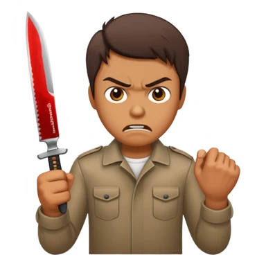 Angry fighting with knife  sticker