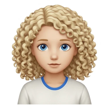 Curly blond blue eyes. Long hair cool beige blond. Longer hair beige ash blonde sticker
