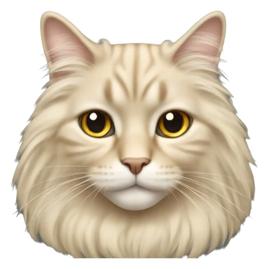 long haired fluffy beige cat sticker