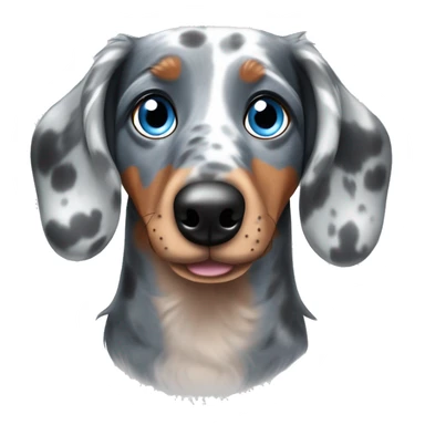 dapple blue merle dachshund with one eye blue sticker