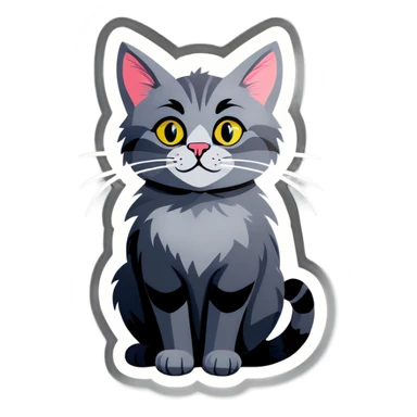 Grey cat sticker