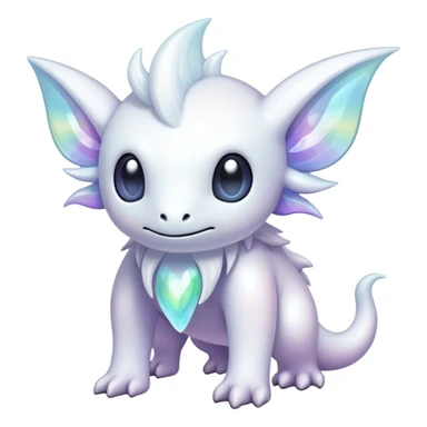  Iridescent white pale light fakemon-creature  sticker