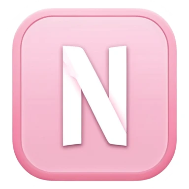 Netflix aesthetic "N" logo in pastel pink with white glowing outline around "N" sticker