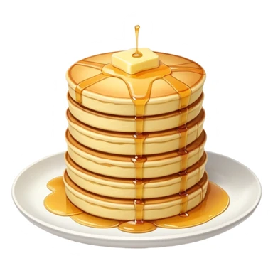Japanese fluffy souffle pancakes stacked with syrup and butter sticker