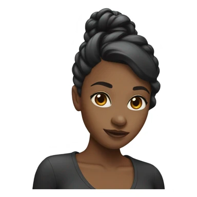Black girl with swoop pony sticker