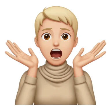 A person with their hands crossing their neck screaming  sticker