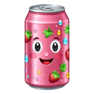 strawberry soda can with cute stickers sticker