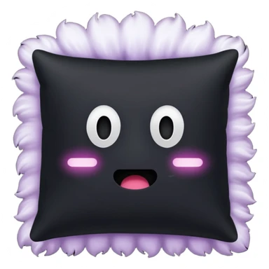a black  pillow with dark aura coming out of it  without face  sticker