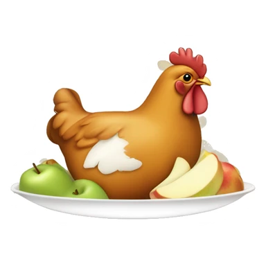 un poulet avec de la compote de pomme  sticker