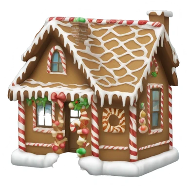 christmas house with gingerbread sticker