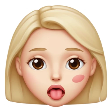 a blushing face with a tongue out and eyes crossed over sticker