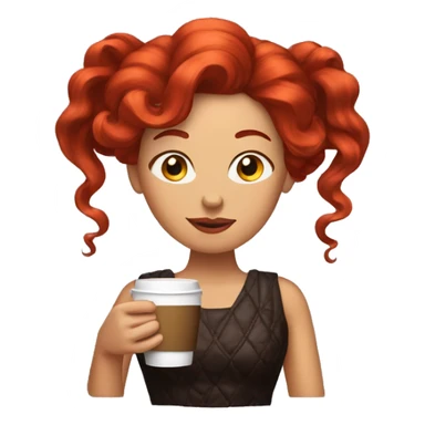 Red hair queen with coffee sticker