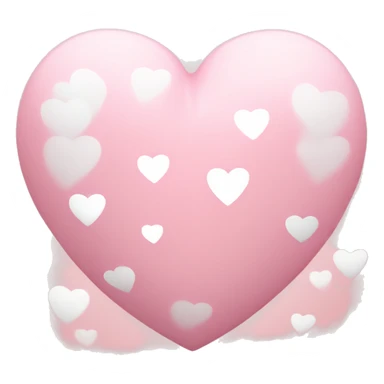 a light pink heart with white hearts around it sticker