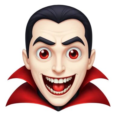 cool Dracula with fangs showing, playful, WhatsApp emoji style sticker