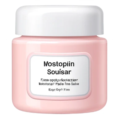 Pale pink body moisturizer cream pot with label sticker