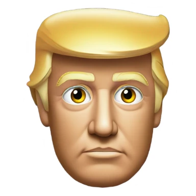 donald trump head on black background, soft warm purple, orange, yellow and violet lights sticker