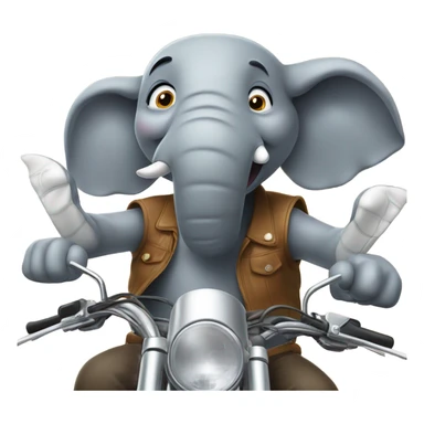Elephant on a motorcycle ￼ sticker
