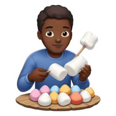 Black dude picking up marshmallows  sticker