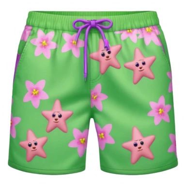 Patrick Star With Green and purple Floral Shorts sticker