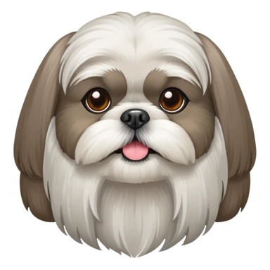 A grey faced Shih Tzu with a white beard, shorter fur sticker