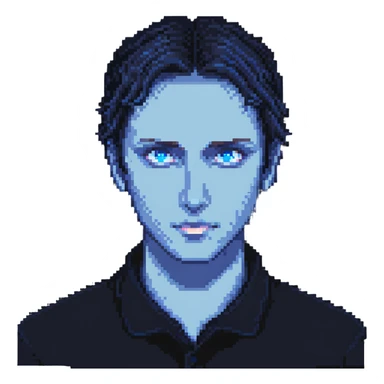 person with glowing blue eyes from Dune sticker