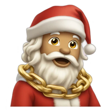 santa claus rap singing gold chain emoji sticker