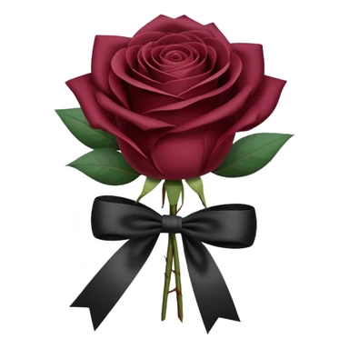 Maroon rose bouquet wrapped in white paper and black bow sticker
