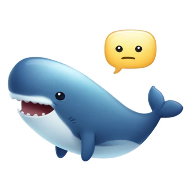 Cute kawaii whale with a text bubble that says "bye!" sticker