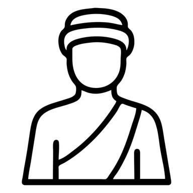 Mene as a simple, modern icon, minimal lines, clear silhouette, suitable for app or website use sticker