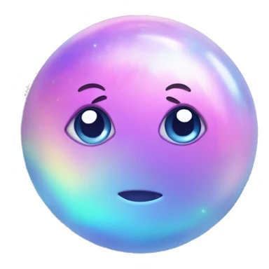 Pastel iridescent Sparkly Nebula galaxy orb, blue pink light blue dark blue purple, cartoony sticker