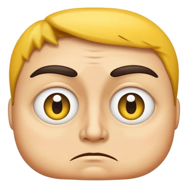 This emoji features a yellow face with large, uneven eyes looking to the side, slightly furrowed brows, and a straight, unamused mouth—conveying a skeptical, suspicious, or silently judging expression. sticker