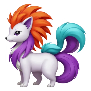 Rappidash pokemon white teal purple sticker