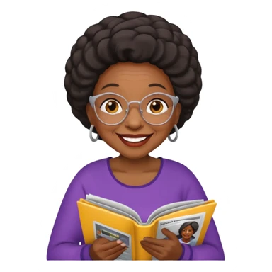 old black woman read magazine sticker