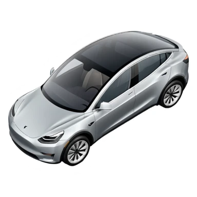 A Tesla Model Y parallel parking at a curb, from above sticker