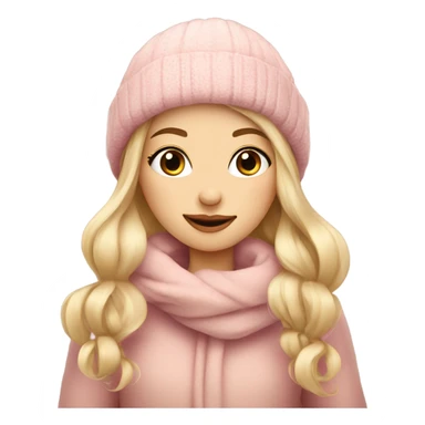 cozy beautiful finnish blond winter girl brown pink sticker