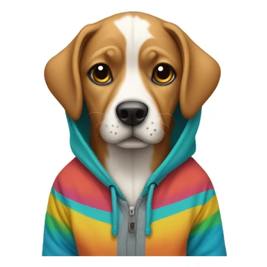 Dog wearing a hoody sticker