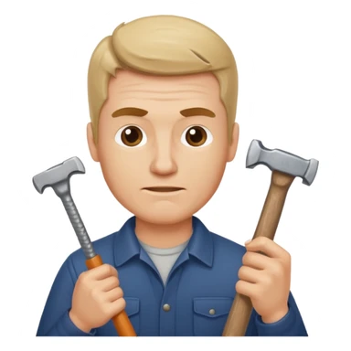 Men with a hammer and a nail sticker