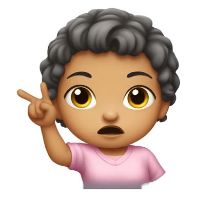 angry baby girl pointing with hand sticker