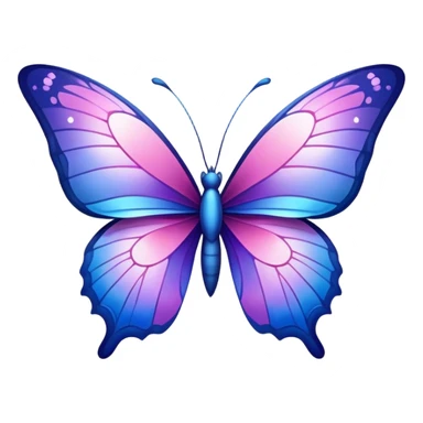 Gradient iridescent Pink indigo violet blue star butterfly sticker