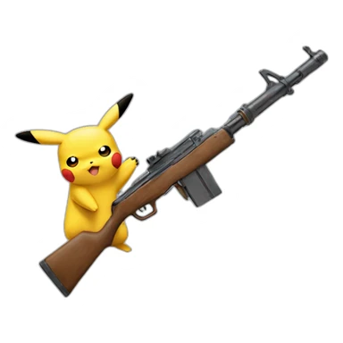 Pikachu avec un gros fusil sticker