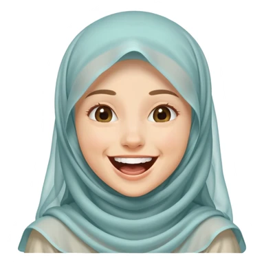 Veiled girl in a cartoon style laughing sticker