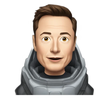Elon musk in a spaceship sticker